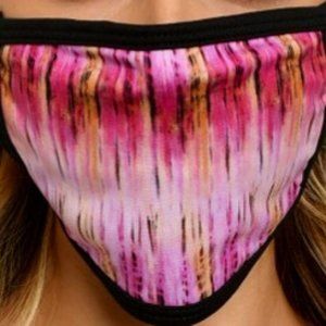 MAGENTA BROWN TIE DYE FACEMASK